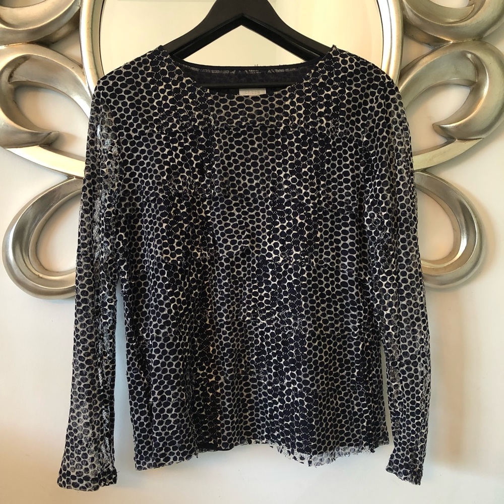 CHICO’S Spotted Lace Long Sleeve Blouse Top | Sz. 2